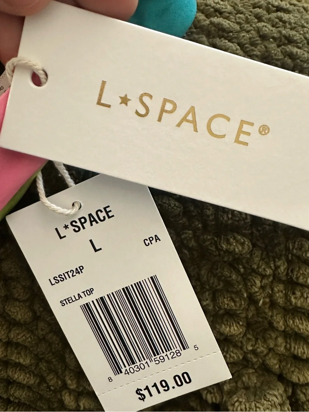 L*SPACE PRINTED STELLA BIKINI TOP COPACABANA size Large